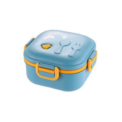 Cartoon cute microwaveable double layer portable lunch box with lid - Korvel
