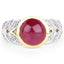 5.11 Carat Glass Filled Ruby & White Topaz Sterling Silver Ring