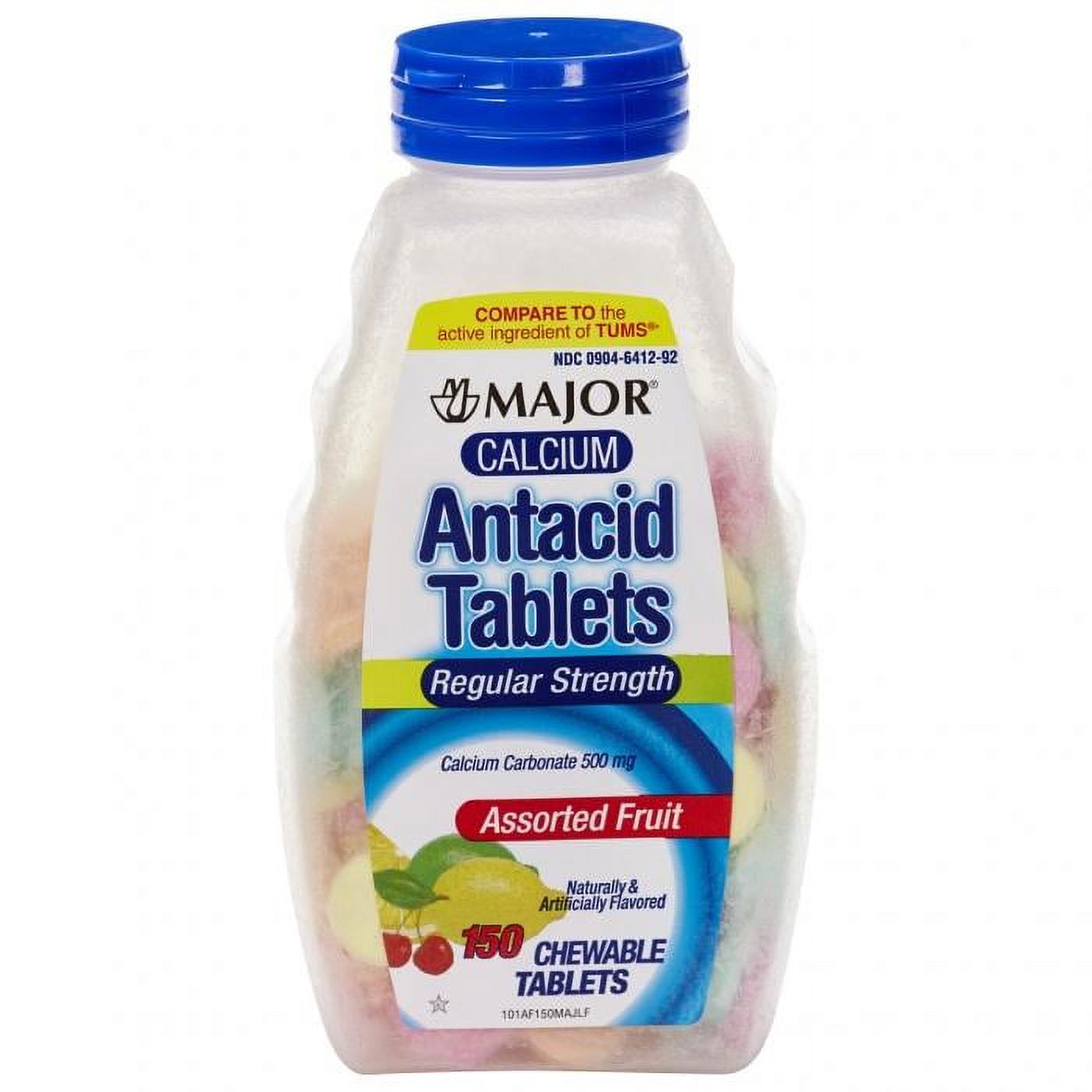 Comprimés d'Antiacide au Calcium Major Force Régulière, 500 Mg