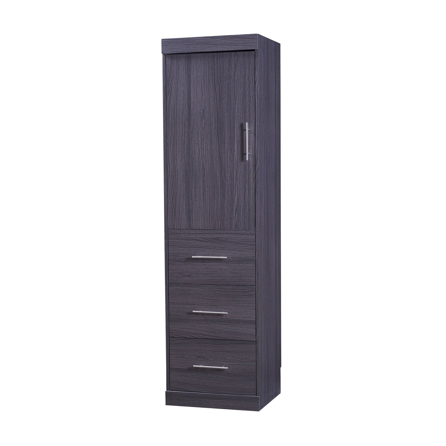 Full Size Gray Murphy Bed with Wardrobe and Drawers