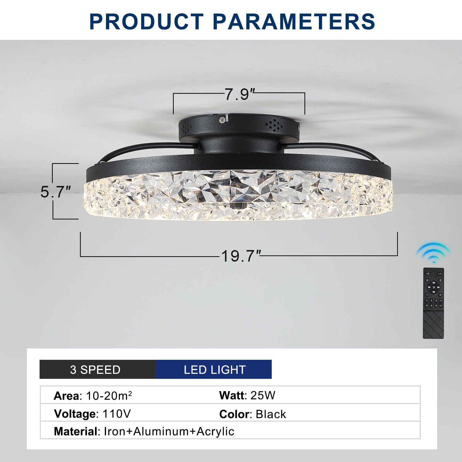 Ceiling Fan with Lights Dimmable LED - Korvel