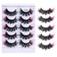 5 Pairs Of Colorful Fried False Eyelashes Multi Layer Thick Cross Mink Like Eyelashes - Korvel