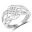Anillo Cruzado de Diamante Blanco de 0.62 Quilates en Plata Esterlina