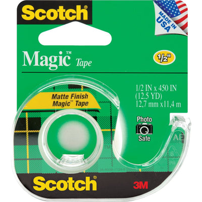 Scotch 810 Magic Tape Dispenser - 0.50 x 450 Inches, Matte Clear