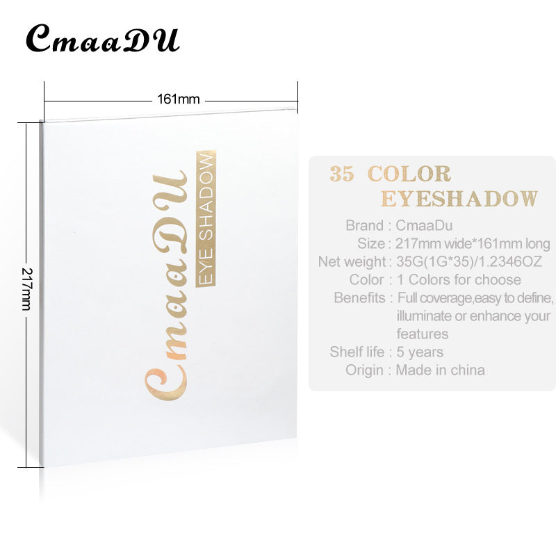 CmaaDu 35 Colors Matte Eyeshadow Metal Waterproof Pearl Glitter Eyeshadow Palette - Korvel
