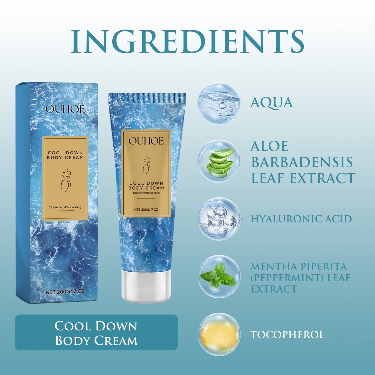 Cool Down Body Cream, Improve Dry Hydrating And Moisturizing Deep Moisturizer To Relieve Post-Sun Burn Moisturizer - Korvel