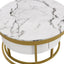 Mesa de café moderna redonda apilable con cajones en blanco