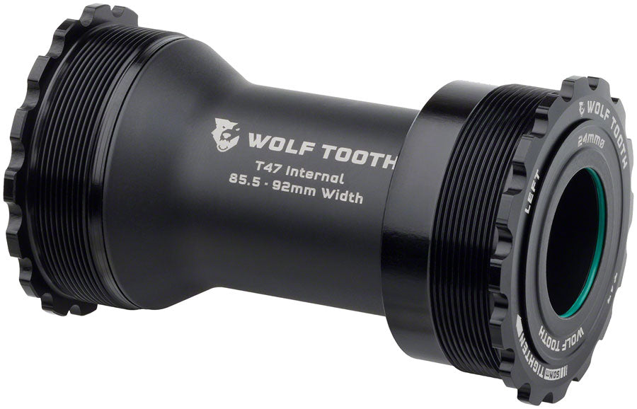 Wolf Tooth Bottom Bracket - T47 Inboard 85.5/92mm for 24mm Spindle - Black