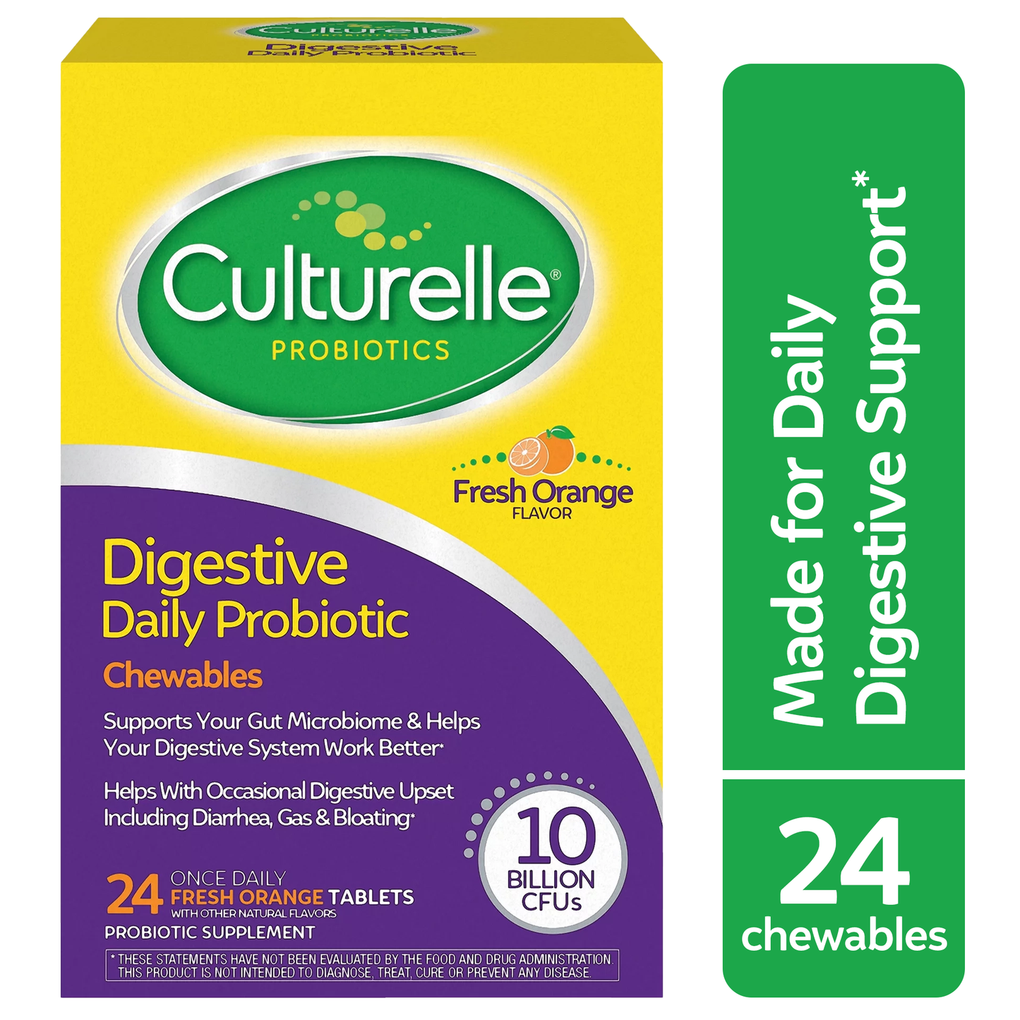 Culturelle Digestive Health Probiotic Chewable Tablets - Orange, 24 ct