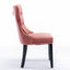 High-end Tufted Solid Wood Contemporary Velvet Upholstered Dining Chair with Wood Legs Nailhead Trim 2-Pcs Set Pink - Korvel