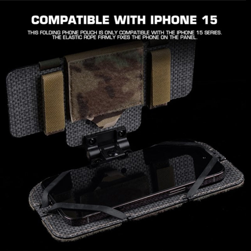 Tactical Phone Pouch, Molle, for Airsoft, Camping, Hunting. Foldable, for Phone & Map. - Korvel
