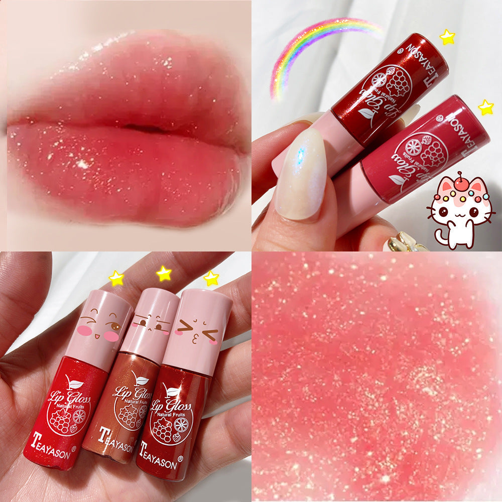 Dudu Lip Gloss Colorless Transparent Lip Gloss Bright Crystal Lip Gloss Glass Lip Fine Glitter Pearl With Shiny Jelly Color - Korvel