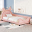 Twin Size Upholstered Daybed with Carton Ears Shaped Headboard  Pink - Korvel