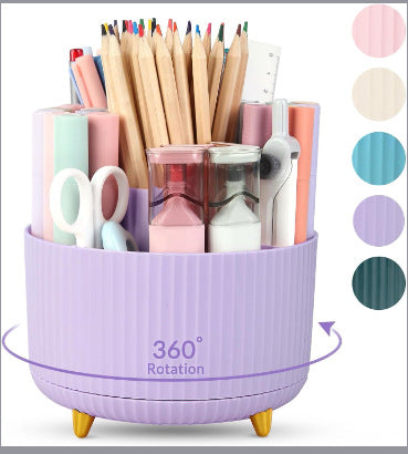 Home desktop rotatable dustproof large capacity pen holder storage box bathroom cosmetics sundries storage box - Korvel