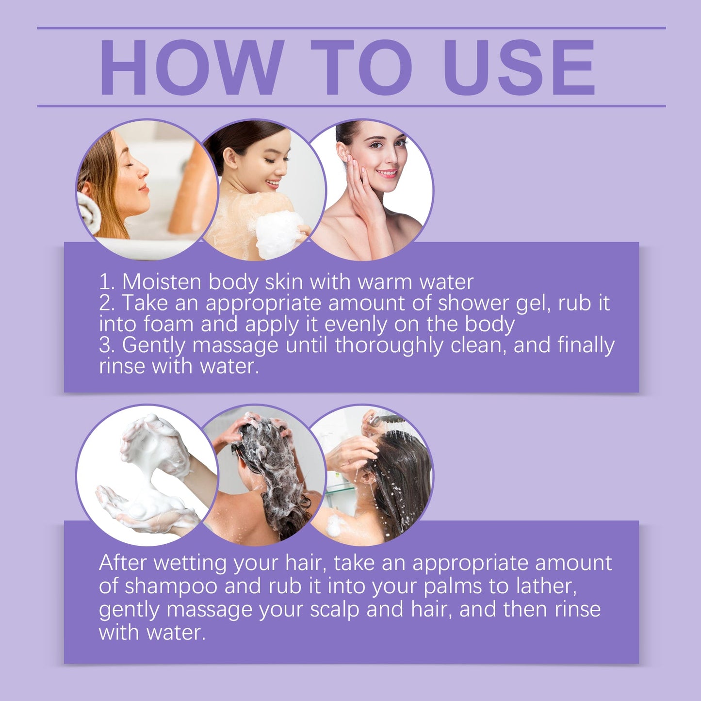 Lavender Shampoo & Shower Set Gently Cleans And Moisturizes Body, Skin And Scalp - Korvel