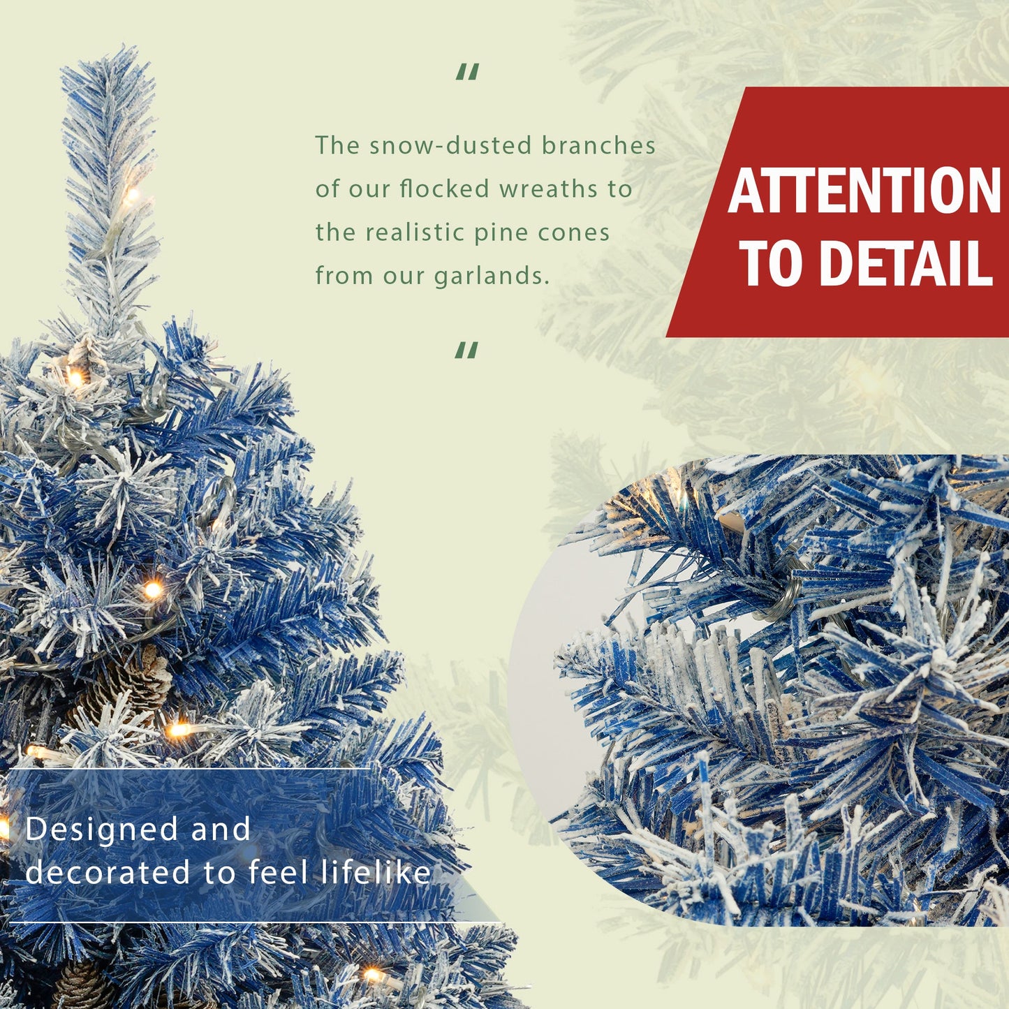 Set of 4 Premium Artificial Christmas Trees with LED Lights