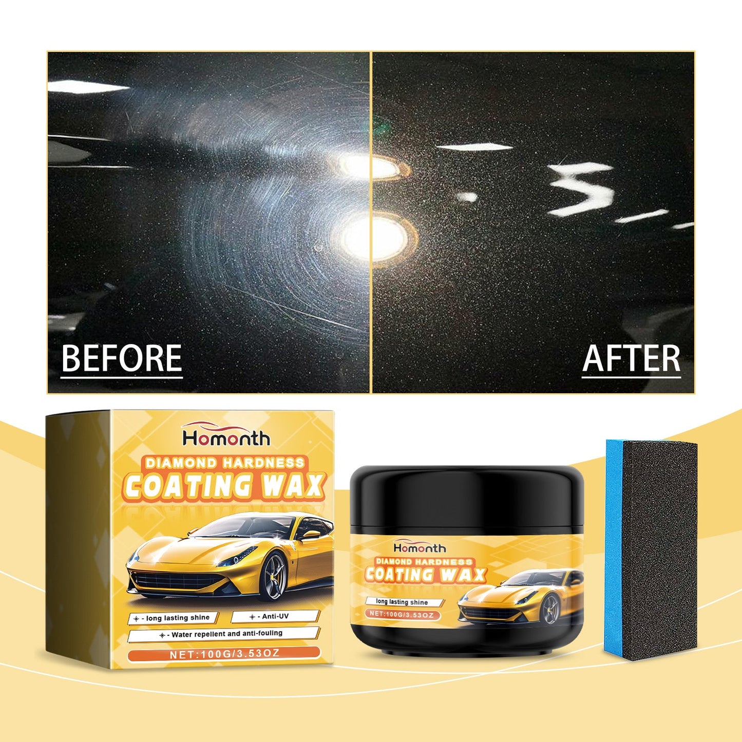Automotive Polishing Wax, Automotive Crystal Coating Polishing, Maintenance, Polishing And Waxing Refurbished Wax - Korvel