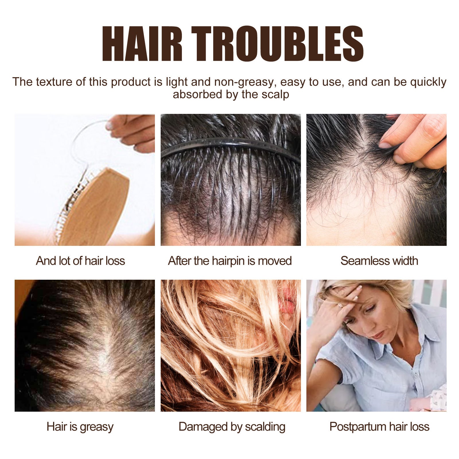 Hair Enrichment Essence, Moisturizes Hair Repair Hair Root Thickening Hairline Strengthening Hair Treatment Essence - Korvel