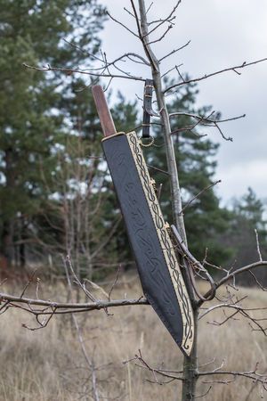 Handcrafted Viking Seax Knife with Premium Leather Sheath - Korvel