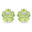 Pendientes de Peridoto y Topacio Blanco Chapados en Oro Blanco de 18K