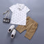 Conjunto de Camiseta y Pantalones Cortos con Estampado de Ancla para Bebés Niños Elegantes
