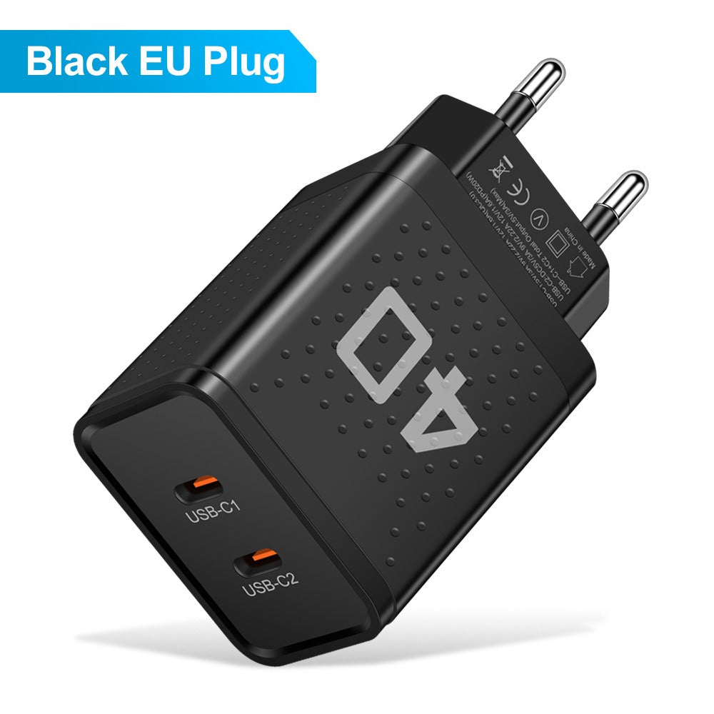 Adaptateur de voyage à chargement rapide Dual PD