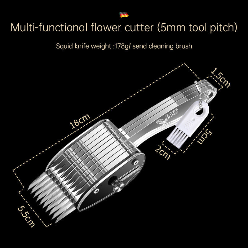 Squid Flower Cutting Knife Scallion Silk Cutting Knife Scalable Carving Tool Chicken Gizzard Waist Flower Knife - Korvel