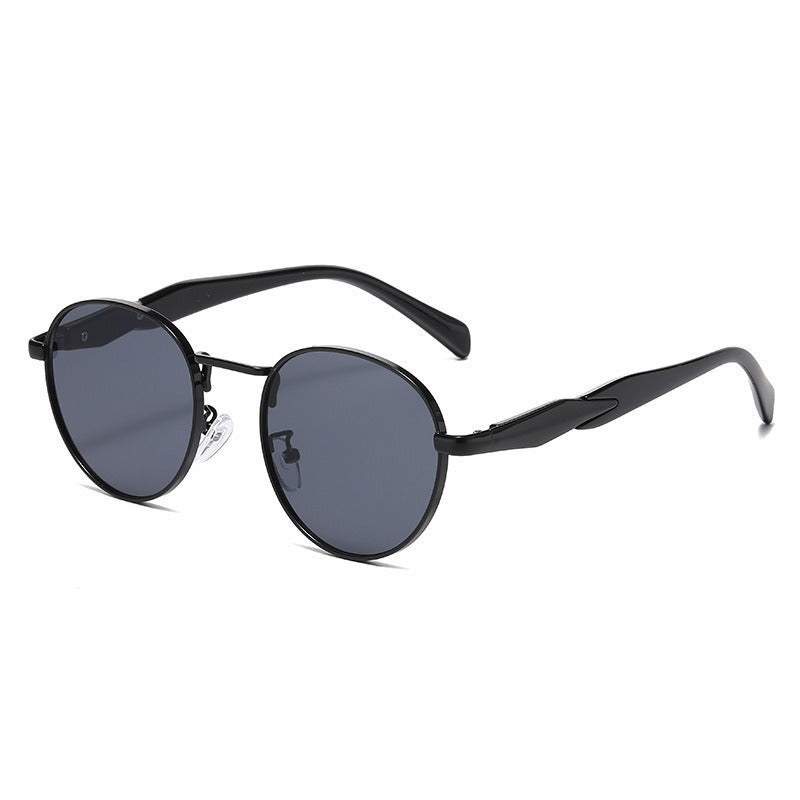 Elegant Metal Round Frame Sunglasses with UV Protection
