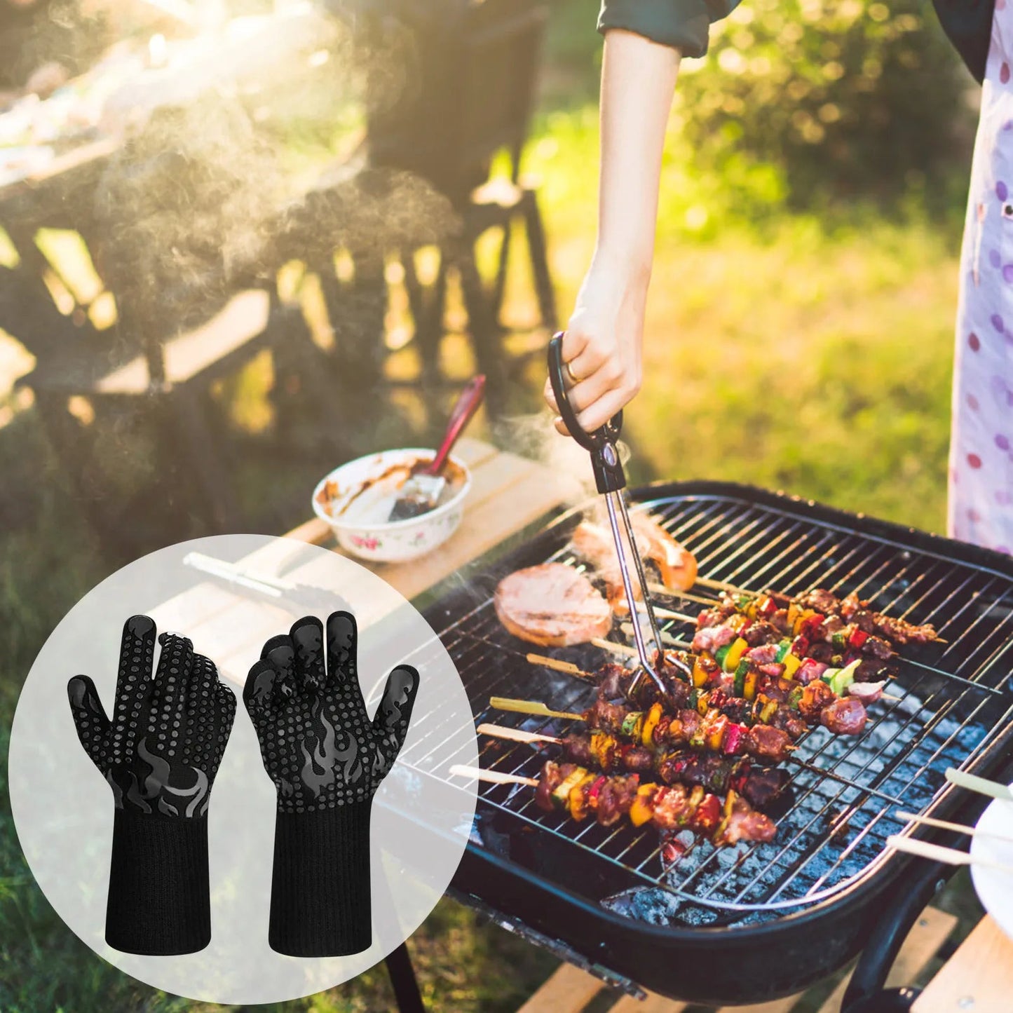 Guantes de BBQ Premium Resistentes al Calor para Asar y Hornear