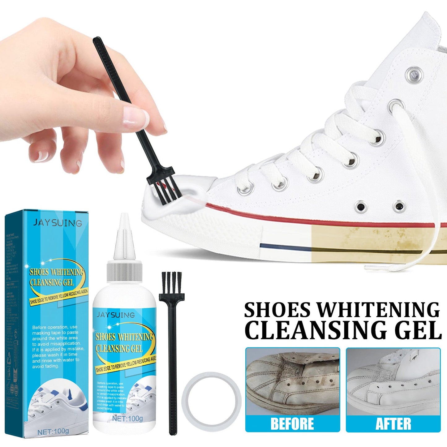 Gel de nettoyage blanchissant pour chaussures premium