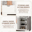 Multi-functional Hall Tree with Storage Shelves Drawers Cabinet Elegant Hallway Shoe Cabinet with Bench Modern Coat Rack White - Korvel