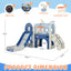 9-1 Toddler Slide Set,Kids Slide for Toddlers Ages 1+, Basketball Hoop, Tunnel and Storage Space, Pirate Ship Themed Slide - Korvel