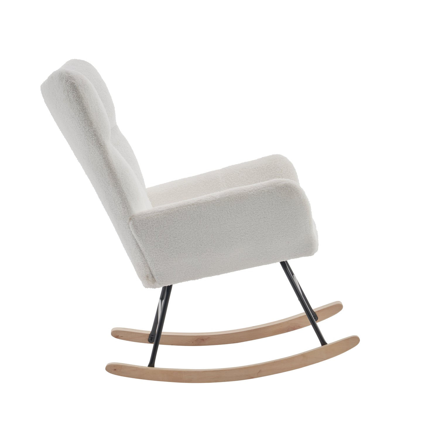 Premium Nursery Rocking Chair with Teddy Fabric Cushion