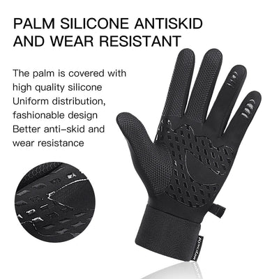 Outdoor warm cold windproof riding gloves touch screen windproof and anti-skid women's velvet full finger gloves - Korvel