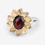 Anillo de Plata Esterlina con Granate y Citrino de 5.50 Quilates