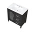 30" Bathroom Vanity with Sink, Bathroom Vanity Cabinet with Two Drawers and Door, Adjustable Shelf, Solid Wood and MDF, Black - Korvel