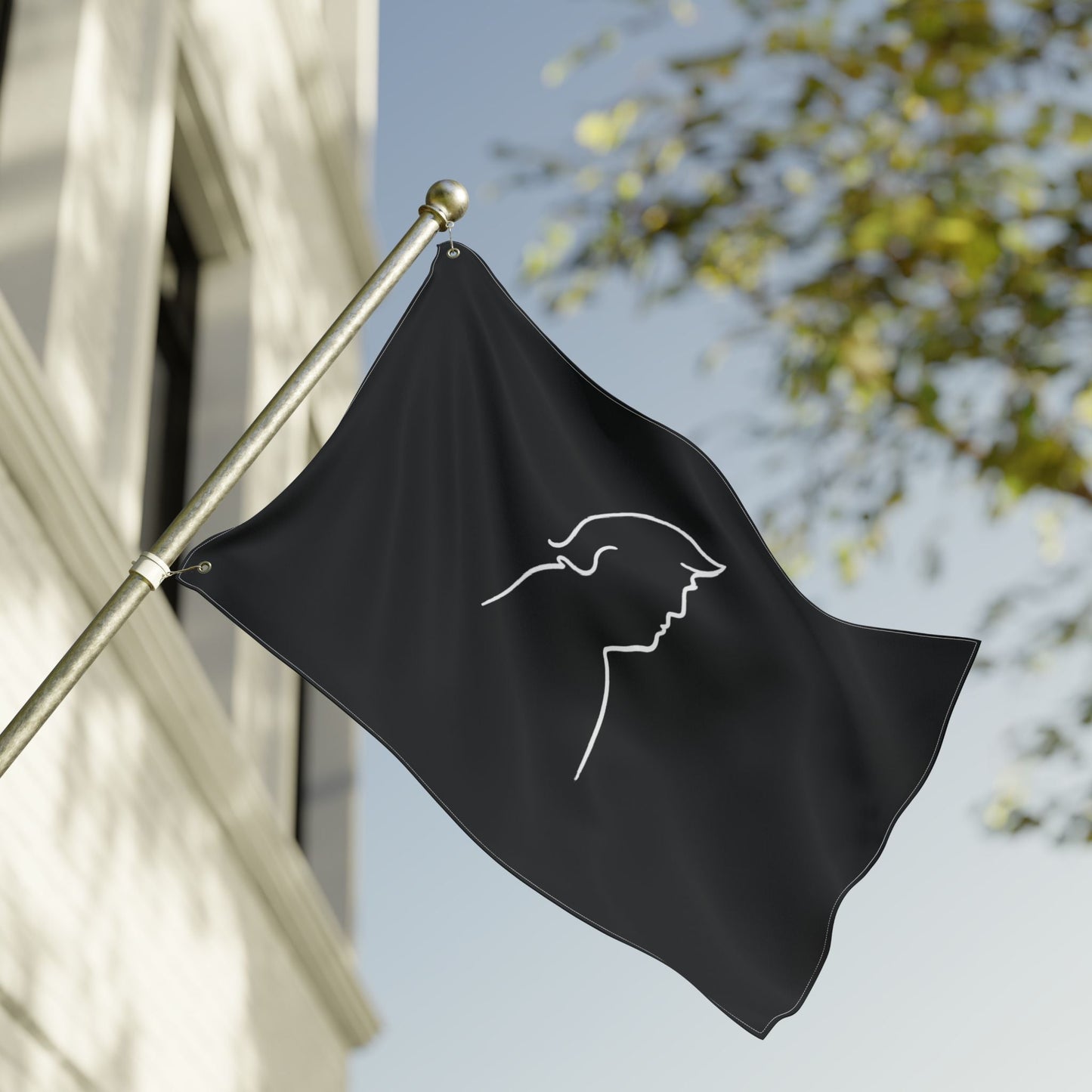 Minimalist Line Portrait Flag – Modern Political Design