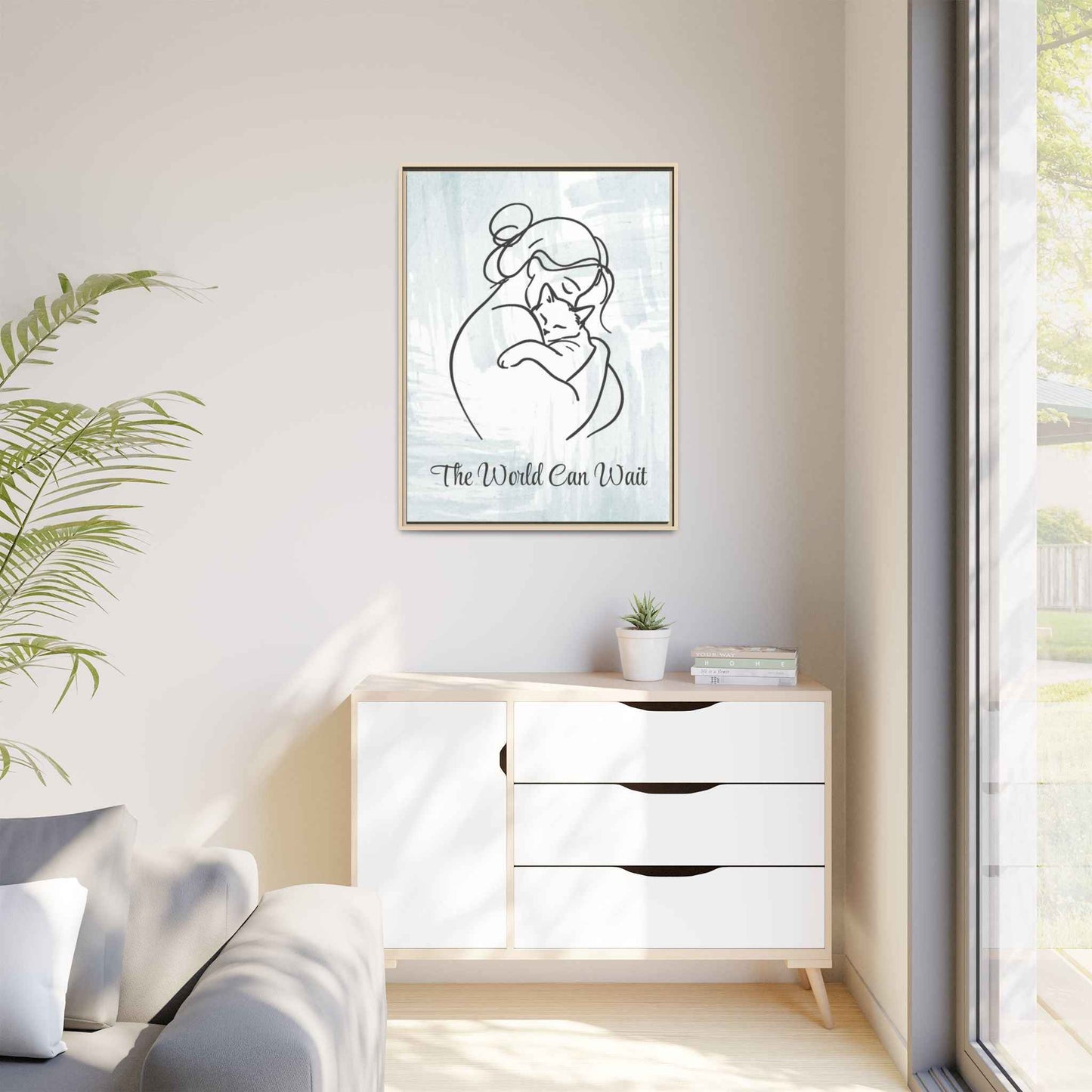 L'impression sur toile Chat Le Monde Peut Attendre