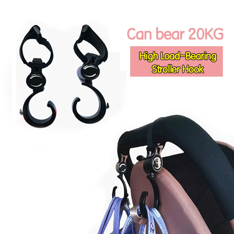 2pcs/ Baby Hanger Baby Bag Stroller Hooks Pram Rotate 360 Degree baby car seat accessories stroller organizer - Korvel