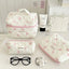 Cute Bow Flower Quilting Cotton Makeup Bag Women Zipper Cosmetic Organizer Female Cloth Handbag Portable Toiletry Case for Girls - Korvel