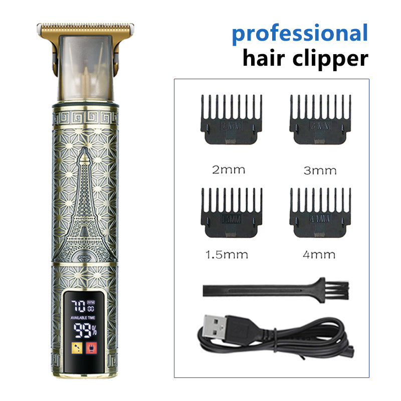 T9 Hairdresser With LCD Display Electric Hair Clipper Household Large Screen Digital Display Electric Hair Clipper Carving Oil Head Shaver Hair Clipper - Korvel