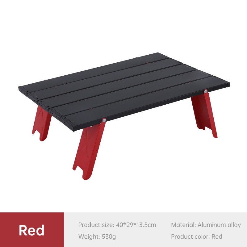 Black Lightweight Portable Folding Ultralight Roll Up Mini Aluminum Picnic Camping Table Foldable For Outdoor Hiking - Korvel