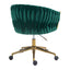 Sillón moderno verde tejido a mano con ruedas y altura ajustable