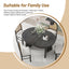TREXM 5-Piece Retro Dining Set with Expandable Table & Chairs