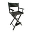 Casual Home Director's Chair, Black Frame/Black Canvas,Suitable for adults, foldable style, 2pcs/set populus - Korvel