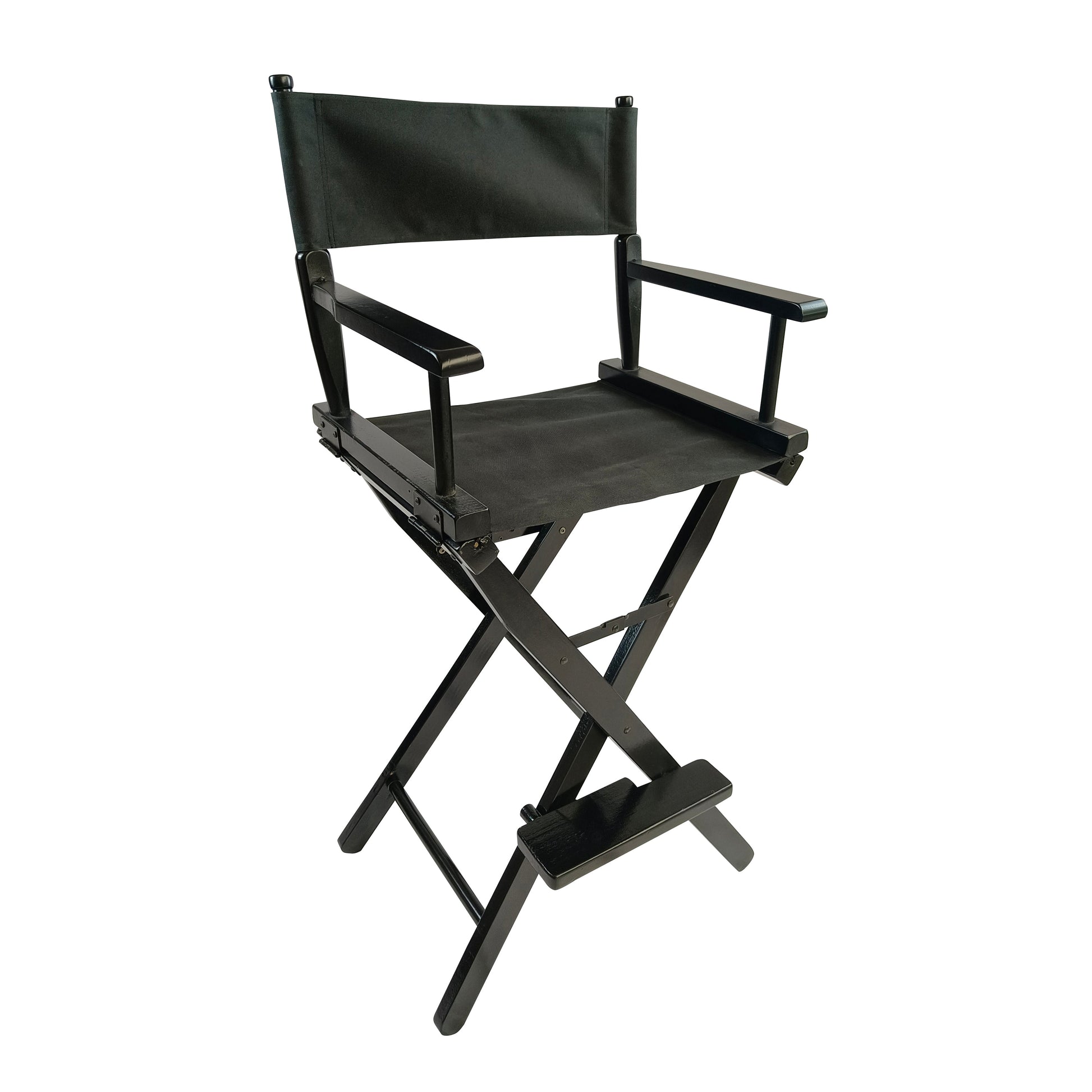 Casual Home Director's Chair, Black Frame/Black Canvas,Suitable for adults, foldable style, 2pcs/set populus - Korvel