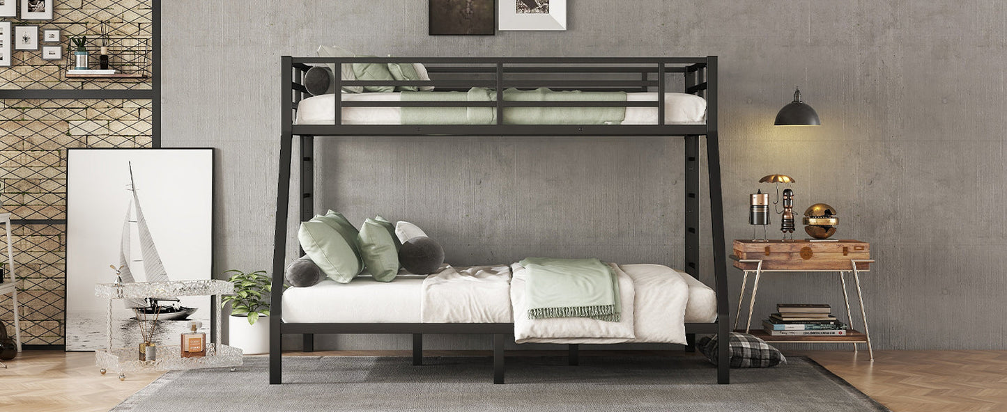 Metal Twin XL over Queen Bunk Bed for Teens and Adults,Space-Saving/Noise Reduced/No Box Spring Needed - Korvel
