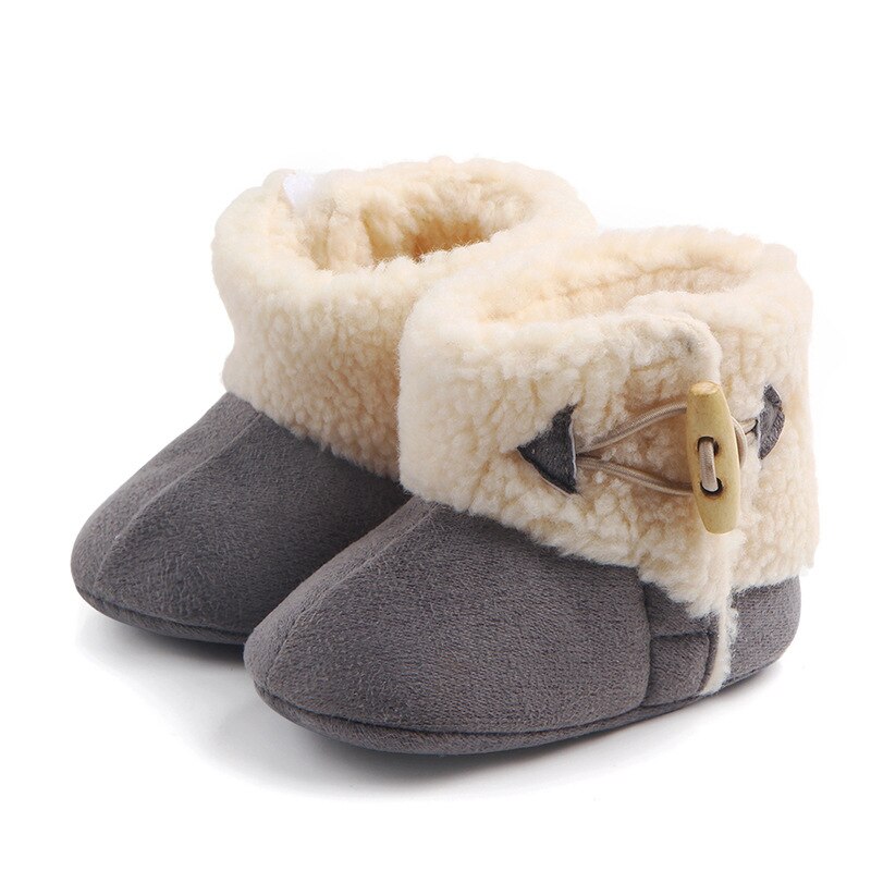 Fashion Winter Baby Boots Infant Girls Boys Warm Ankle Snow Boots Toddler Fur Plush Insole Buckle Boots Shoes - Korvel