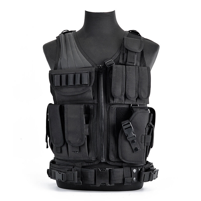 Wholesale Outdoor 6000D Nylon Multi-Pocket Gear Hunting Camouflage Breathable Training Equipment Tactical Grid Vest - Korvel