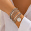 Ins round pendant Bracelet set irregular metallic flat snake chain bracelet - Korvel